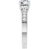 14K White Gold 6 mm Round 1/2 CTW Natural Diamond Semi-Set Ring
