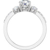 14K White Gold 6 mm Round 1/2 CTW Natural Diamond Semi-Set Ring