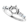 14K White Gold 6 mm Round 1/4 CTW Natural Diamond Semi-Set Ring