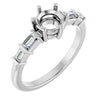 14K White Gold 6 mm Round 1/4 CTW Natural Diamond Semi-Set Ring