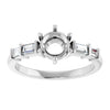 14K White Gold 6 mm Round 1/4 CTW Natural Diamond Semi-Set Ring