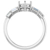 14K White Gold 6 mm Round 1/4 CTW Natural Diamond Semi-Set Ring
