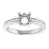14K White Gold 6 mm Round 1/5 CTW Natural Diamond Semi-Set Ring
