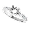 14K White Gold 6 mm Round 1/5 CTW Natural Diamond Semi-Set Ring