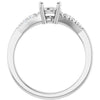 14K White Gold 6 mm Round 1/8 CTW Natural Diamond Semi-Set Ring