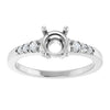 14K White Gold 6 mm Round 1/8 CTW Natural Diamond Semi-Set Ring