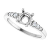 14K White Gold 6 mm Round 1/8 CTW Natural Diamond Semi-Set Ring
