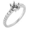 14K White Gold 6 mm Round 1/5 CTW Natural Diamond Semi-Set Ring