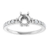 14K White Gold 6 mm Round 1/5 CTW Natural Diamond Semi-Set Ring