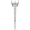 14K White Gold 6 mm Round 1/5 CTW Natural Diamond Semi-Set Ring