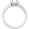 14K White Gold 6 mm Round 1/5 CTW Natural Diamond Semi-Set Ring