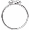 14K White Gold 6 mm Round .08 CTW Natural Diamond Semi-Set Halo-Style Ring