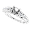 14K White Gold 6 mm Round 1/8 CTW Natural Diamond Semi-Set Ring