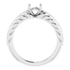 14K White Gold 6 mm Round 1/8 CTW Natural Diamond Semi-Set Ring