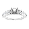 14K White Gold 6 mm Round 1/8 CTW Natural Diamond Semi-Set Ring