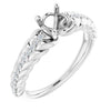 14K White Gold 6 mm Round 1/8 CTW Natural Diamond Semi-Set Ring