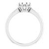 14K White Gold 6 mm Round .04 CTW Natural Diamond Semi-Set Ring