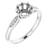 14K White Gold 6 mm Round .04 CTW Natural Diamond Semi-Set Ring