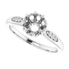 14K White Gold 6 mm Round .04 CTW Natural Diamond Semi-Set Ring
