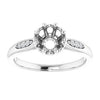 14K White Gold 6 mm Round .04 CTW Natural Diamond Semi-Set Ring