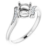 14K White Gold 6 mm Round Ring Mounting