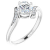 14K White Gold 6 mm Round Ring Mounting