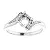 14K White Gold 6 mm Round Ring Mounting