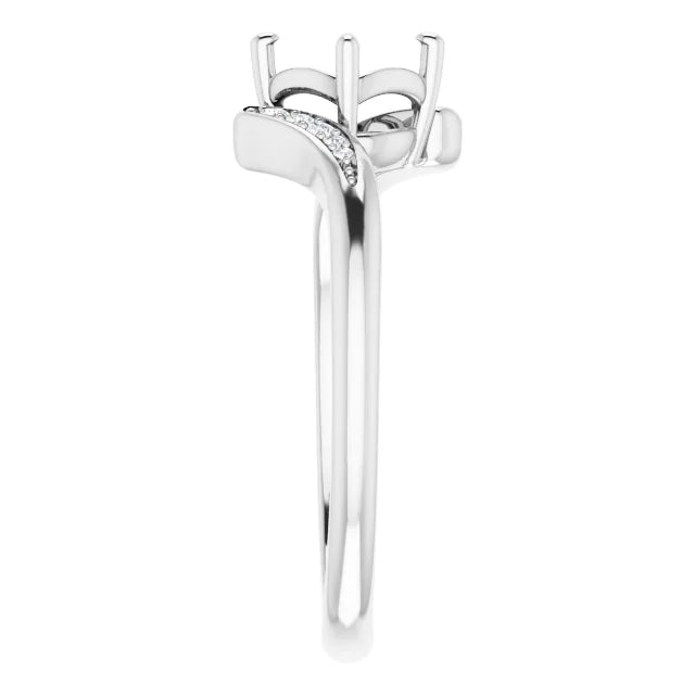 14K White Gold 6 mm Round Ring Mounting