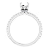 14K White Gold 6 mm Round 1/4 CTW Natural Diamond Semi-Set Engagement Ring