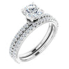 14K White Gold 6 mm Round 1/4 CTW Natural Diamond Semi-Set Engagement Ring