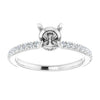 14K White Gold 6 mm Round 1/4 CTW Natural Diamond Semi-Set Engagement Ring
