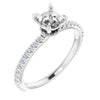 14K White Gold 6 mm Round 1/4 CTW Natural Diamond Semi-Set Engagement Ring