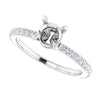 14K White Gold 6 mm Round 1/4 CTW Natural Diamond Semi-Set Engagement Ring