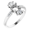 14K White Gold 6 mm Round 1/6 CTW Natural Diamond Semi-Set Ring
