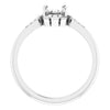 14K White Gold 6 mm Round 1/6 CTW Natural Diamond Semi-Set Ring