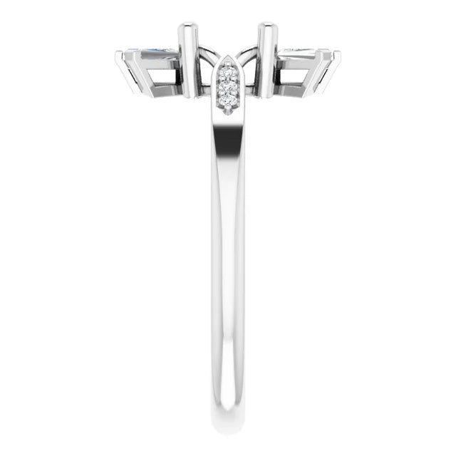 14K White Gold 6 mm Round 1/6 CTW Natural Diamond Semi-Set Ring