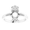 14K White Gold 6 mm Round 1/6 CTW Natural Diamond Semi-Set Ring