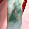 Green Floral-Pattern Jadeite Bangle – Soft Green & White W/ Golden Flecks - Natural Type A