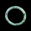 Green Floral-Pattern Jadeite Bangle – Soft Green & White W/ Golden Flecks - Natural Type A