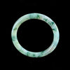 Green Floral-Pattern Jadeite Bangle – Soft Green & White W/ Golden Flecks - Natural Type A